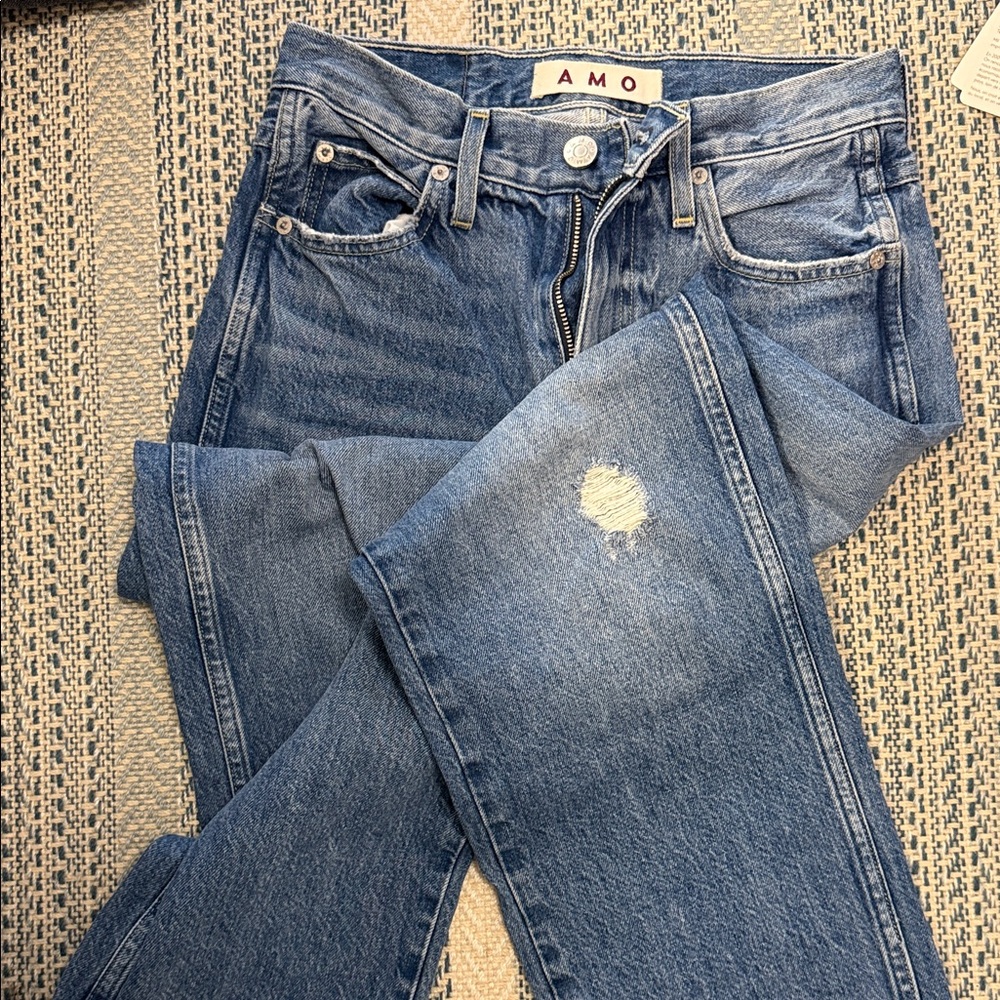 AMO Women's Distressed Billie Blue Jeans 23